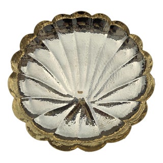 Hand-Embossed Shell Tray in Hammered Brass with Drawers, Florence, 1950s For Sale