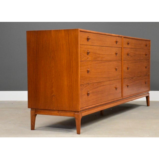 John Stuart 1960s Refinished John Stuart 76” Teak Long Dresser For Sale - Image 4 of 10