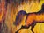Vintage Mid-Century Handwoven Wool Tapestry, Galloping Horse Design, Yellow & Brown, 38” X 68” For Sale - Image 4 of 11