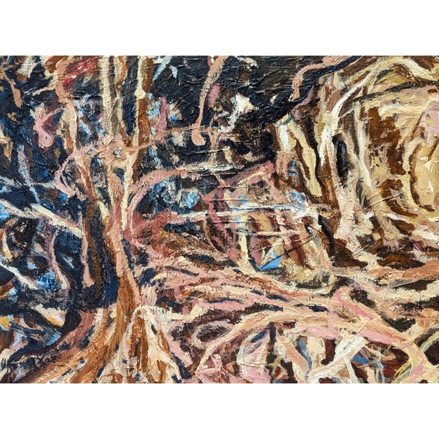 2020s Kristi Haines Herman “Silent Lament” Contemporary Gestural Blue, Brown, & Tan Abstract Painting, 2025 For Sale - Image 5 of 11