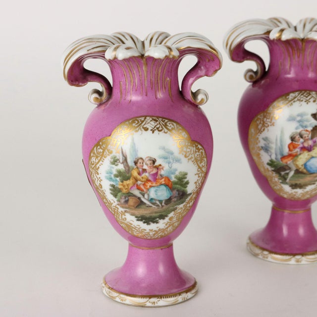Ceramic China Vases from KPM, Set of 2 For Sale - Image 7 of 15