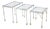 Set of 3 Chrome and Brass Metal Glass Top Nesting Side End Occasional Tables For Sale