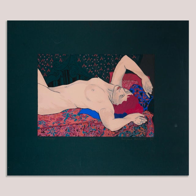 Unknown, Reclining Female Nude Limited Edition, 1980s, Silk-Screen, in Very Good conditions. Designed 1980 to 1989