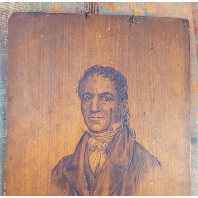 We are selling this intriguing portrait of a Gentleman. This portrait is done with pyrography and features a well dressed...