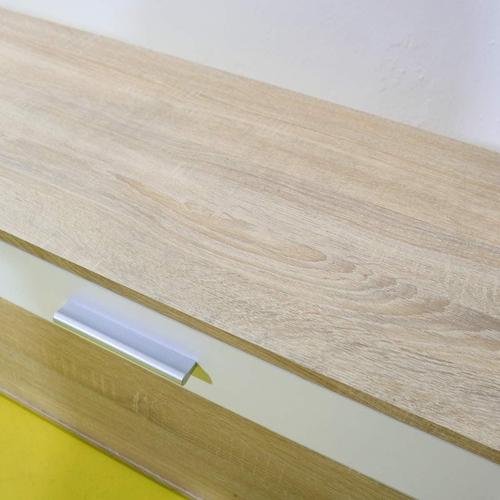 TV Stand in Chipboard with Oak Effect and White Door For Sale - Image 4 of 10