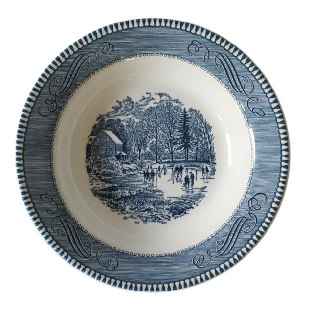 These vintage transferware rimmed soup bowls are perfect for serving food or displaying. The Currier & Ives collection is...
