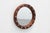 Wooden Round Mirror with Turquoise Ceramic Studs by Deknudt, Belgium, 1960s For Sale - Image 4 of 12