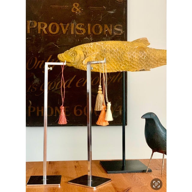 Very Tall Vintage 1970’s Modern Chrome Display Shop Stands- Set of 2 For Sale - Image 11 of 11