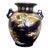 Cobalt Blue Japanese Hand Painted Kutani Porcelain Vase With Crane, Flower and Turtle Design For Sale