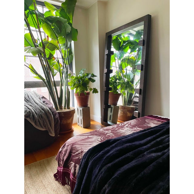 Modern Stilt Dark Brown Mango Wood Floor Mirror For Sale - Image 3 of 8