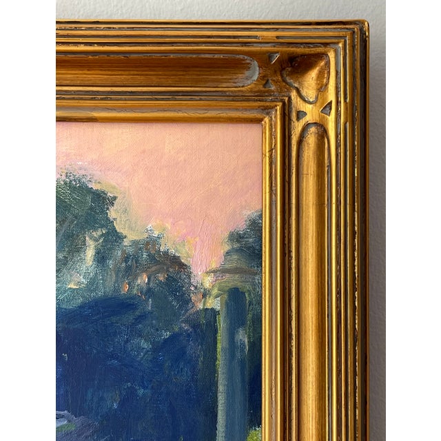 Late 20th Century Late 20th Century Pair Modern Impressionist Oil Paintings of Garden by Day & Garden at Dusk, Framed For Sale - Image 5 of 17