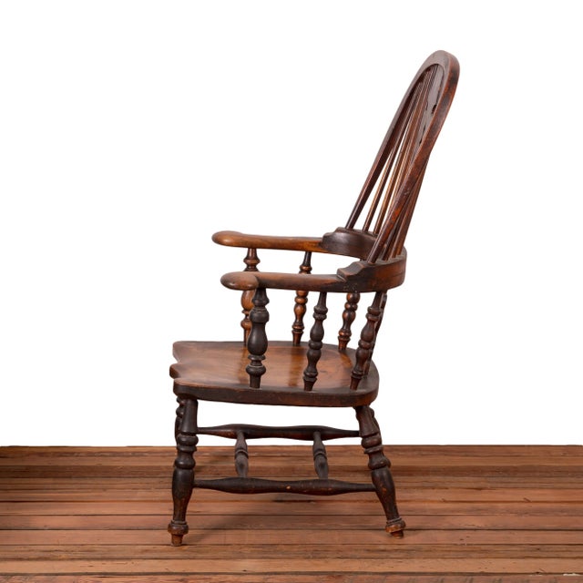 English English Broad Arm Windsor Chair For Sale - Image 3 of 13