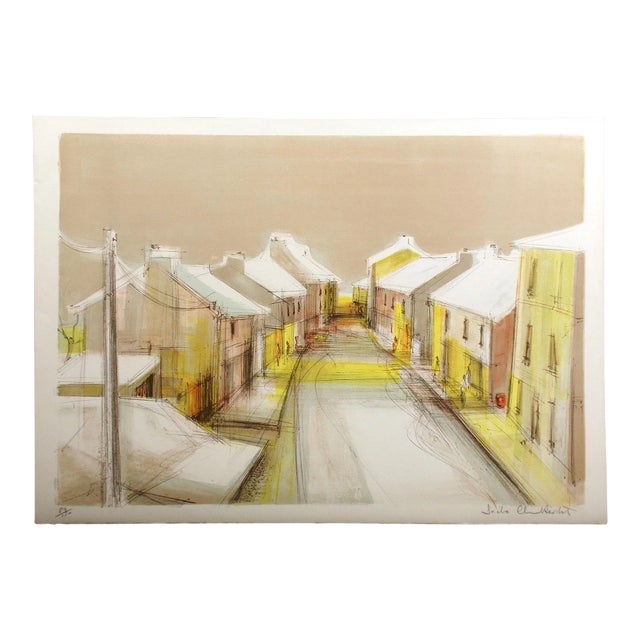 Vintage Sacha Chimkevitch "Ardenne Village" Signed and Numbered Lithograph For Sale