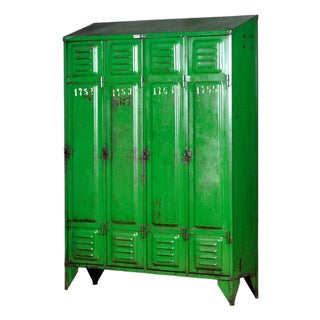 Industrial Green Locker, 1950s For Sale