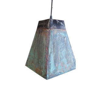 Copper Flashing & Steel Pendant Light For Sale