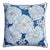 Blue Botanical Peonies and Neroli, 22" Throw Pillow With Soft Blue Velvet For Sale