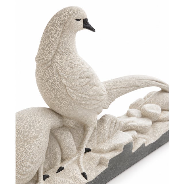 1930s Art Deco Ceramic Two Pheasants from Manufacture De Sainte-Radegonde, France, 1930 For Sale - Image 5 of 12
