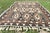 1980s Hand Knotted Oushak Kilim Striped Diamond Line Design Turkish Kilim Rug For Sale - Image 4 of 9