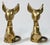 Vintage pair of whimsical mid century modern solid brass mice figures. Patina.