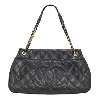 Chanel Timeless Soft Shopper XL Tote Caviar Leather Black Gold-Tone Hardwear Bag For Sale