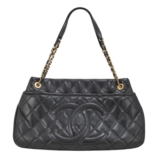 Chanel Timeless Soft Shopper XL Tote Caviar Leather Black Gold-Tone Hardwear Bag For Sale