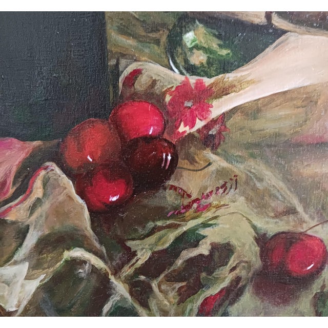 2010s Jim Throne Spilled Cherries - Contemporary Realist Still Life Acrylic For Sale - Image 5 of 9