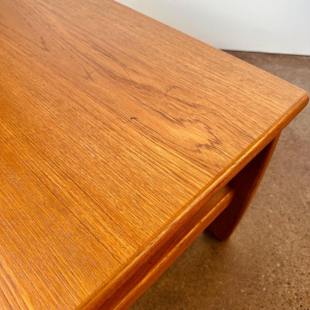 Danish Modern Teak Square Coffee Table For Sale - Image 4 of 4