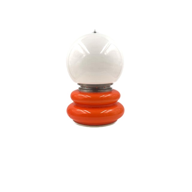 Space Age Orange Murano Glass Table Lamp, 1970s For Sale - Image 11 of 15