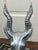 Mid-Century Modern Arthur Court MCM Antelope Gazelle Bookends Silver Weighted Metal Amber Eyes For Sale - Image 3 of 11