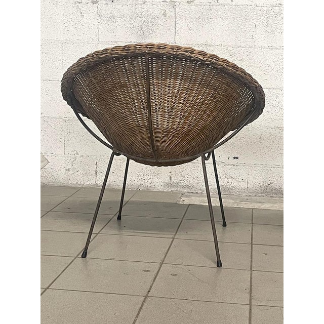 Set of Armchairs with Wicker Seat, 1950s For Sale - Image 10 of 18