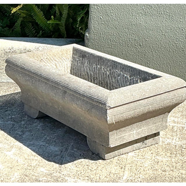 Stone Vintage Engraved Stone Planter For Sale - Image 7 of 12