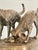 A charming French Animalier-style bronze silver leafed sculpture depicting a pair of hunting dogs in active pursuit of...