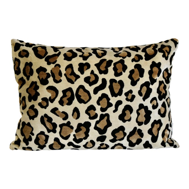 Leopard Velvet Lumbar Pillow For Sale