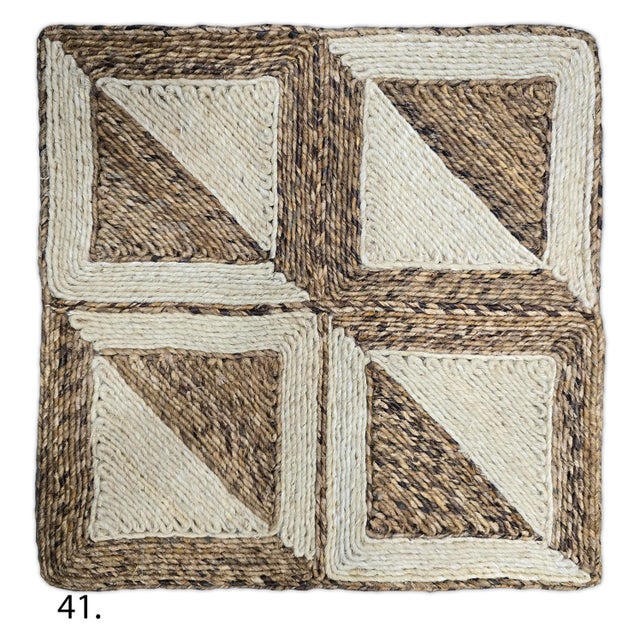 Handmade Abaca Premium Natural Fiber Rugs 2x2Ft. For Sale - Image 9 of 10