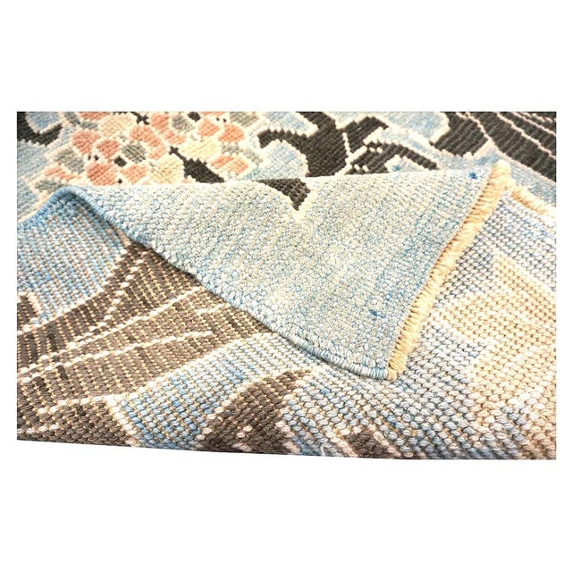 21st Century Turkish Donegal Oushak Hemp and Wool 4x6 Light Blue & Charcoal Handmade Area Rug #1141501 For Sale In Houston - Image 6 of 6