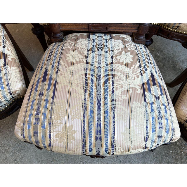 Set 6 Antique French Dining Chairs Renaissance Carved Oak Black Forest C1880 For Sale - Image 18 of 18