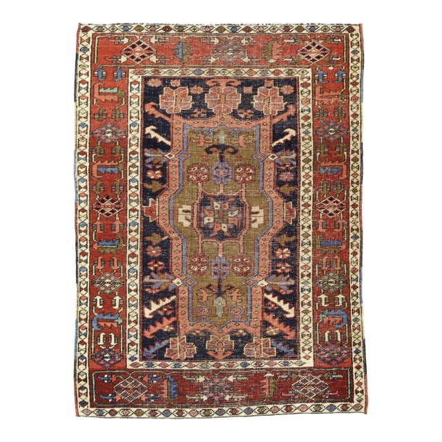 Antique Persian Heriz Rug 3'3" X 4’6" For Sale