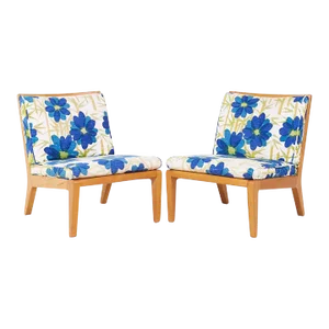 Edward Wormley for Drexel Precedent Mid Century Slipper Lounge Chairs - Pair