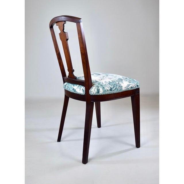 Late 19th Century Mahogany Regency Desk/Side Chair in Brunschwig & Fils Steeplechase Upholstery For Sale - Image 5 of 10