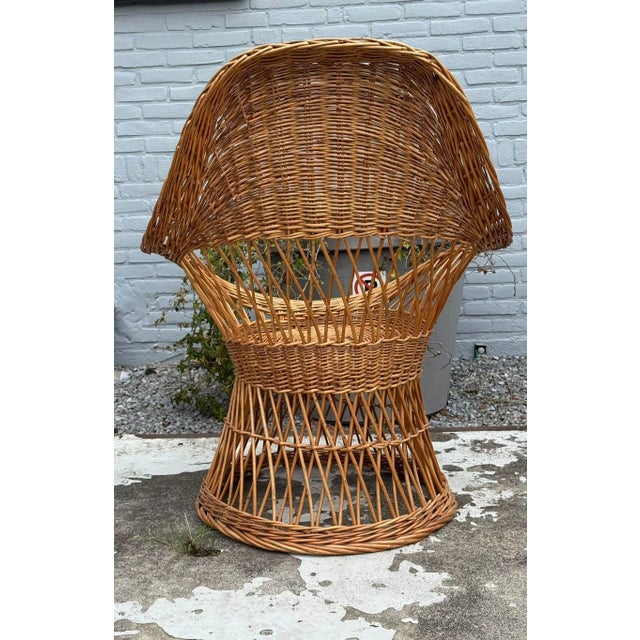 1950s Vintage Wicker Armchair, 1950s For Sale - Image 5 of 15