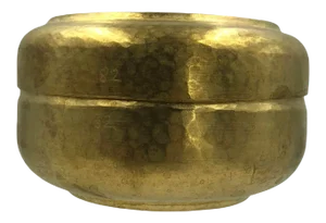 Mid Century Modern Anglo Indian Brass Metal Hand Hammered Made Lidded Round Box India Jaipur