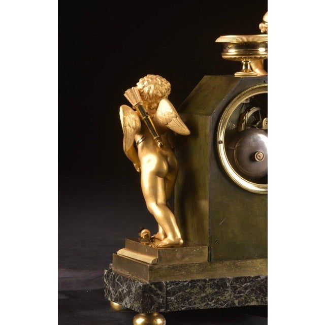 1800s Lefevre French Empire Ormolu Venus Clock Marble For Sale - Image 9 of 17