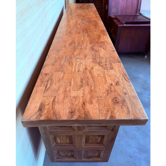 Baroque Late 19th Century Spanish Baroque Carved Walnut Tuscan Three Drawers Credenza or Buffet For Sale - Image 3 of 18