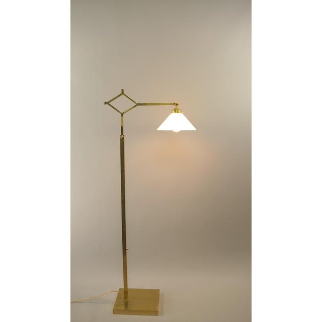 Brass Extendable Floor Lamp with Adjustable Shade, Germany, 1940s For Sale - Image 4 of 14
