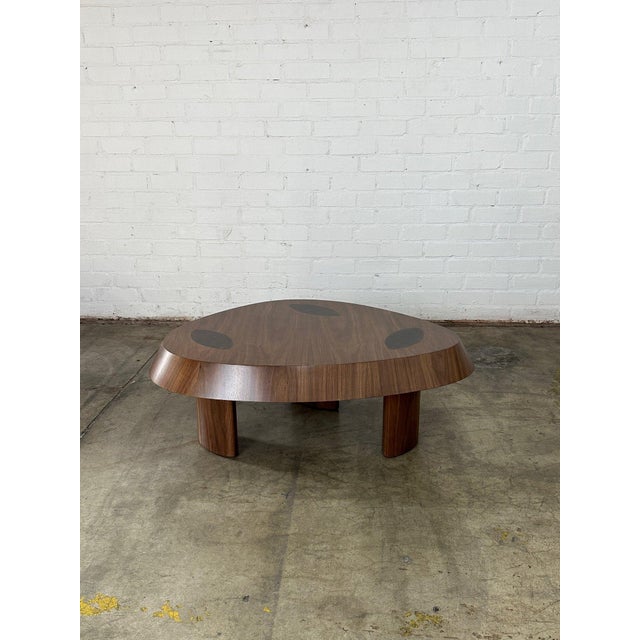Contemporary Custom Beveled Walnut Coffee Table For Sale - Image 3 of 10