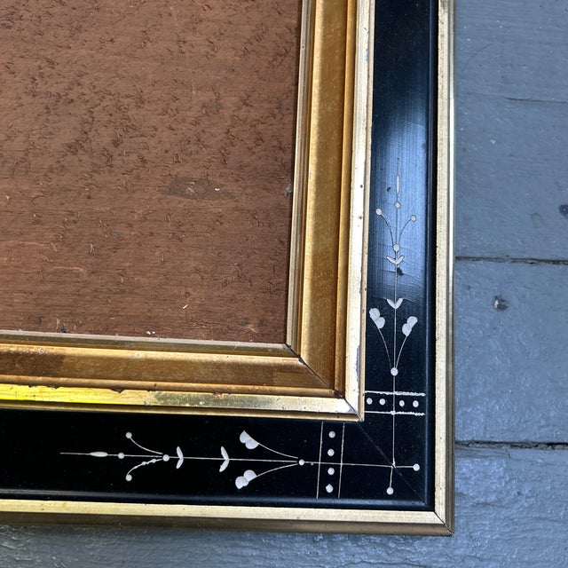 19th Century Original Aesthetic Eastlake Gold Leaf & Incised Wood Frame For Sale - Image 4 of 5