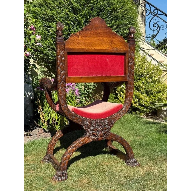 Renaissance Style Walnut Armchair For Sale - Image 6 of 13