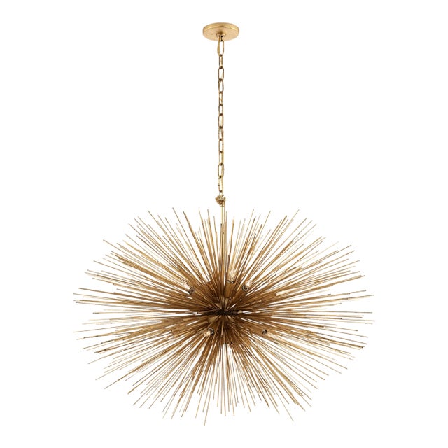 Kelly Wearstler for Visual Comfort Signature Strada Medium Oval Chandelier in Gild For Sale