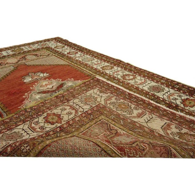 Mid 20th Century Mid 20th Century Turkish Oushak Accent Rug - 3′5″ × 5′4″ For Sale - Image 5 of 6