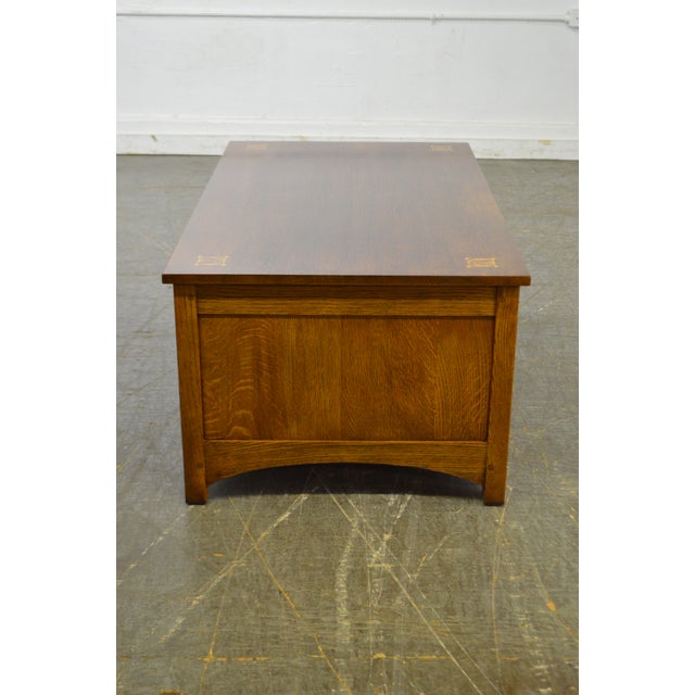Stickley Mission Oak Harvey Ellis Storage Inlaid Coffee Cocktail Table